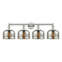 Innovations Lighting Bell 4 Light 34" Wide Vanity Light Polished Nickel / Silver Plated Mercury
