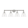 Innovations Lighting Bristol Glass 4 Light 35" Wide Vanity Light Polished Nickel / Clear