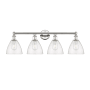 Innovations Lighting Bristol Glass 4 Light 35" Wide Vanity Light Polished Nickel / Seedy