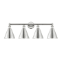 Innovations Lighting Ballston Cone 4 Light 35" Wide Vanity Light Polished Nickel