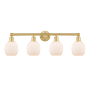 Innovations Lighting Belfast 4 Light 33" Wide Vanity Light Satin Gold / Matte White