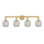 Innovations Lighting Belfast 4 Light 33" Wide Vanity Light Satin Gold / Clear Crackle