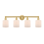 Innovations Lighting Cobbleskill 4 Light 32" Wide Vanity Light Satin Gold / Matte White