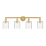 Innovations Lighting Cobbleskill 4 Light 32" Wide Vanity Light Satin Gold / Deco Swirl