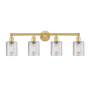 Innovations Lighting Cobbleskill 4 Light 32" Wide Vanity Light Satin Gold / Clear