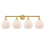 Innovations Lighting Athens 4 Light 35" Wide Vanity Light Satin Gold / Matte White