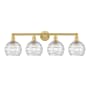 Innovations Lighting Athens 4 Light 35" Wide Vanity Light Satin Gold / Clear Deco Swirl