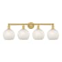 Innovations Lighting White Mouchette 4 Light 35" Wide Vanity Light Satin Gold