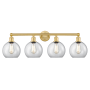 Innovations Lighting Athens 4 Light 35" Wide Vanity Light Satin Gold / Clear