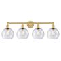 Innovations Lighting Athens 4 Light 35" Wide Vanity Light Satin Gold / Seedy