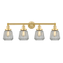 Innovations Lighting Chatham 4 Light 34" Wide Vanity Light Satin Gold / Clear