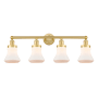 Innovations Lighting Bellmont 4 Light 34" Wide Vanity Light Satin Gold / Matte White