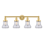 Innovations Lighting Bellmont 4 Light 34" Wide Vanity Light Satin Gold / Clear
