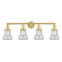 Innovations Lighting Bellmont 4 Light 34" Wide Vanity Light Satin Gold / Seedy