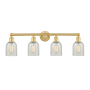 Innovations Lighting Caledonia 4 Light 32" Wide Vanity Light Satin Gold / Mouchette