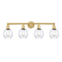 Innovations Lighting Waverly 4 Light 33" Wide Vanity Light Satin Gold / Clear