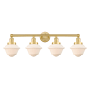 Innovations Lighting Oxford 4 Light 34" Wide Vanity Light Satin Gold / Matte White