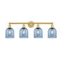 Innovations Lighting Bella 4 Light 33" Wide Vanity Light Satin Gold / Princess Blue