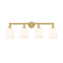 Innovations Lighting Bella 4 Light 33" Wide Vanity Light Satin Gold / Gloss White