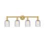 Innovations Lighting Bridal Veil 4 Light 32" Wide Vanity Light Satin Gold / Clear