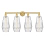 Innovations Lighting Windham 4 Light 34" Wide Vanity Light Satin Gold / Seedy