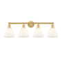 Innovations Lighting Bristol Glass 4 Light 35" Wide Vanity Light Satin Gold / Matte White