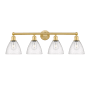 Innovations Lighting Bristol Glass 4 Light 35" Wide Vanity Light Satin Gold / Seedy
