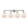 Innovations Lighting Athens 4 Light 35" Wide Vanity Light Satin Nickel / Matte White