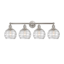 Innovations Lighting Athens 4 Light 35" Wide Vanity Light Brushed Satin Nickel / Clear Deco Swirl