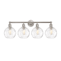 Innovations Lighting Athens 4 Light 35" Wide Vanity Light Brushed Satin Nickel / Clear Water Glass