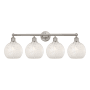 Innovations Lighting White Mouchette 4 Light 35" Wide Vanity Light Satin Nickel