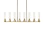 Innovations Lighting Boreas 8 Light 48" Wide Linear Pendant Brushed Brass / Clear