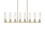 Innovations Lighting Boreas 8 Light 48" Wide Linear Pendant Brushed Brass / Striped Clear