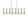 Innovations Lighting Boreas 8 Light 48" Wide Linear Pendant Brushed Brass / Light Smoke