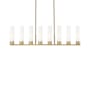 Innovations Lighting Boreas 8 Light 48" Wide Linear Pendant Brushed Brass / Striped White