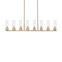 Innovations Lighting Boreas 8 Light 48" Wide Linear Pendant Brushed Brass / Clear