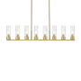Innovations Lighting Boreas 8 Light 48" Wide Linear Pendant Brushed Brass / Deco Swirl