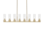 Innovations Lighting Boreas 8 Light 48" Wide Linear Pendant Brushed Brass / Striped Clear