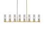 Innovations Lighting Boreas 8 Light 48" Wide Linear Pendant Brushed Brass / Light Smoke