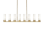 Innovations Lighting Boreas 8 Light 48" Wide Linear Pendant Brushed Brass / Striped White