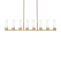 Innovations Lighting Boreas 8 Light 48" Wide Linear Pendant Brushed Brass / White