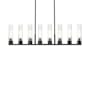 Innovations Lighting Boreas 8 Light 48" Wide Linear Pendant Matte Black / Striped Clear
