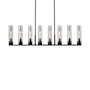Innovations Lighting Boreas 8 Light 48" Wide Linear Pendant Matte Black / Light Smoke