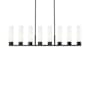 Innovations Lighting Boreas 8 Light 48" Wide Linear Pendant Matte Black / White