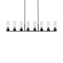 Innovations Lighting Boreas 8 Light 48" Wide Linear Pendant Matte Black / Seedy