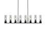 Innovations Lighting Boreas 8 Light 48" Wide Linear Pendant Matte Black / Light Smoke