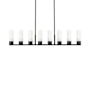 Innovations Lighting Boreas 8 Light 48" Wide Linear Pendant Matte Black / Striped White
