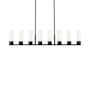 Innovations Lighting Boreas 8 Light 48" Wide Linear Pendant Matte Black / White