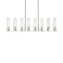 Innovations Lighting Boreas 8 Light 48" Wide Linear Pendant Polished Nickel / Striped Clear