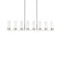 Innovations Lighting Boreas 8 Light 48" Wide Linear Pendant Polished Nickel / Striped White